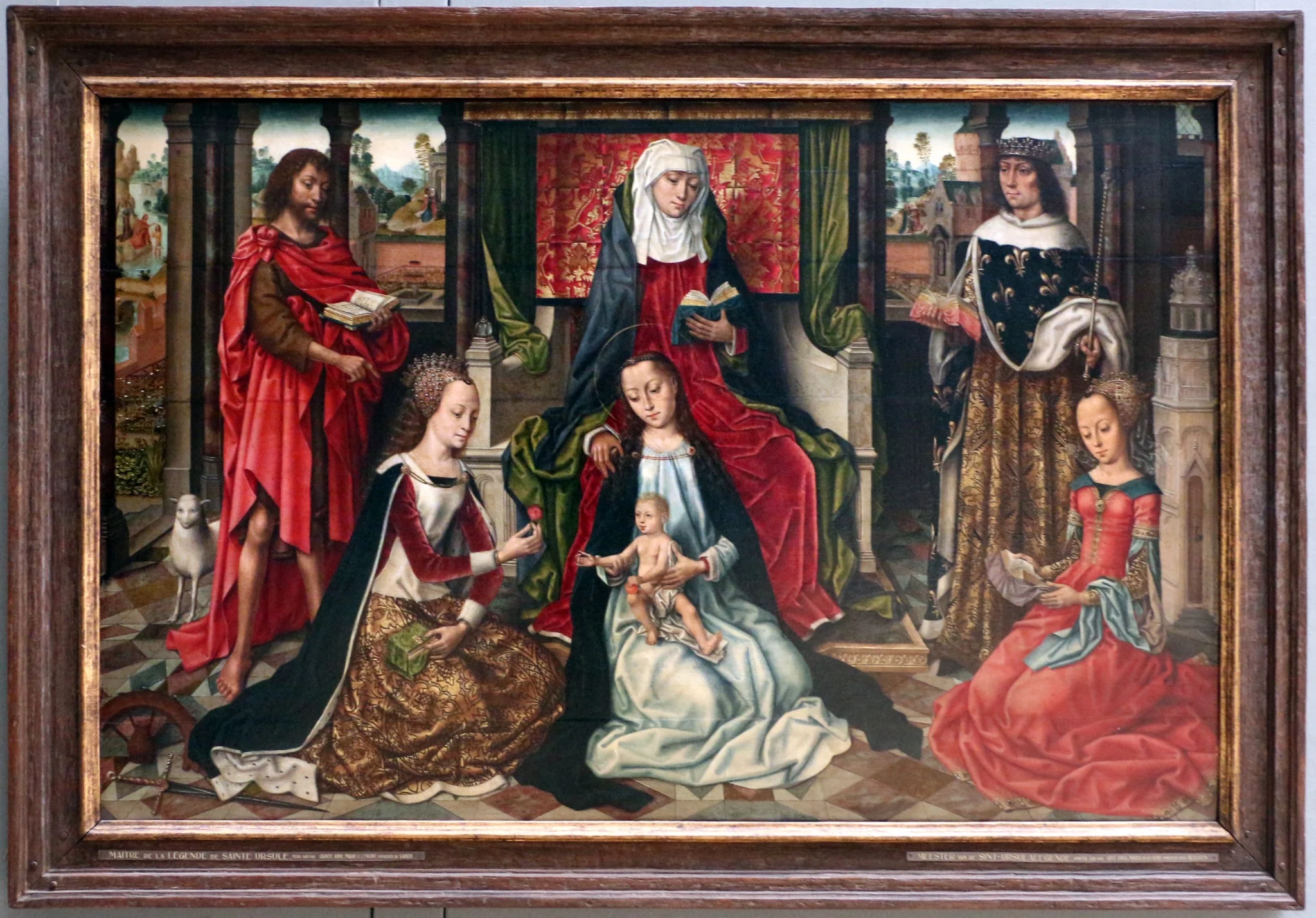 Saint Anne with the Virgin and Child and four saints (John the Baptist, Louis IX, Catherine and Barbara)