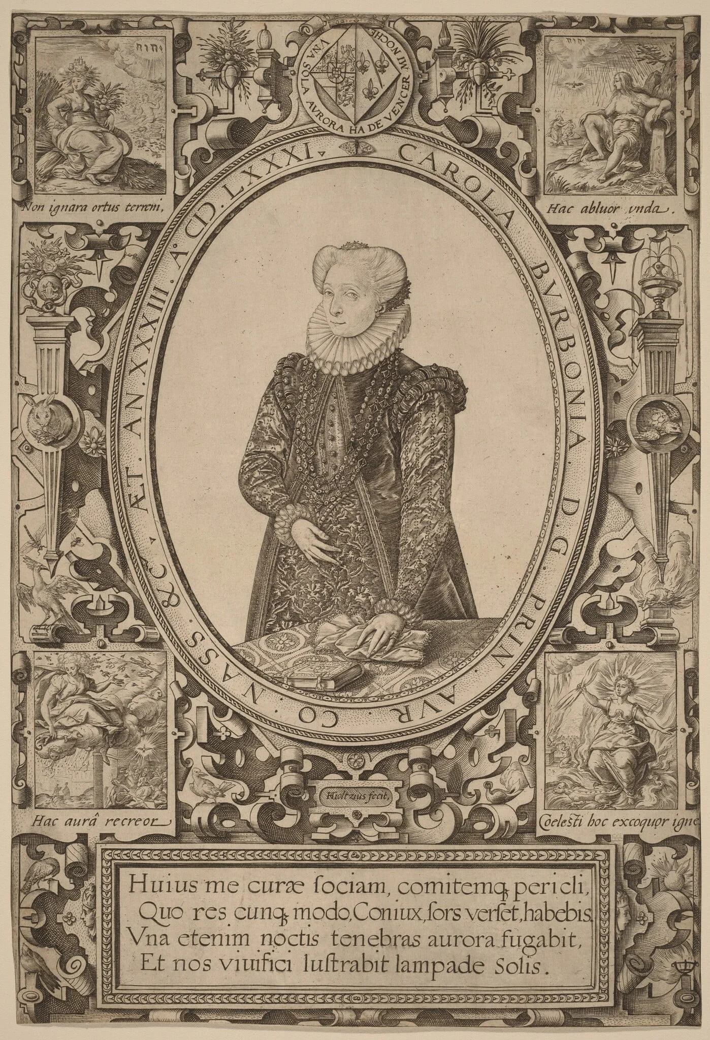 Charlotte of Bourbon, by Hendrik Goltzius, ink, 1581