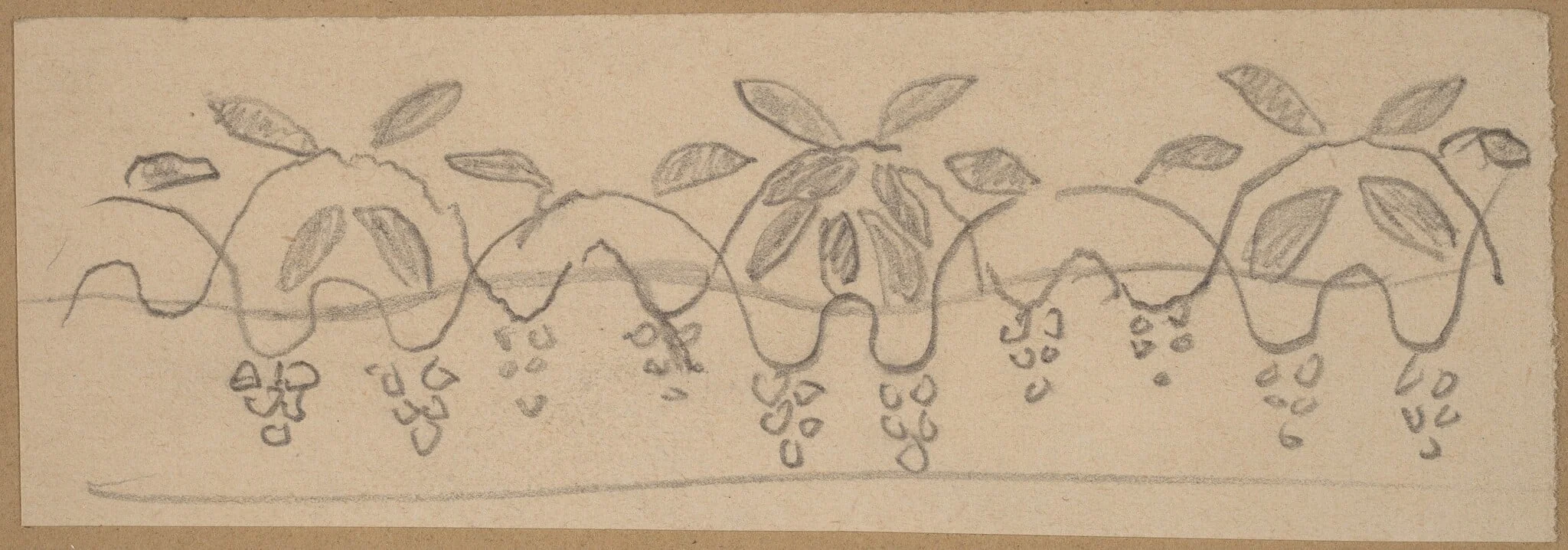 Study for a Border Design, by Charles Sprague Pearce, graphite, 1894