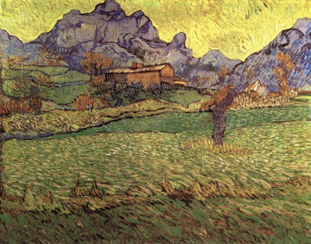 A Meadow in the Mountains: Le Mas de Saint-Paul, by Vincent van Gogh, oil, 1895