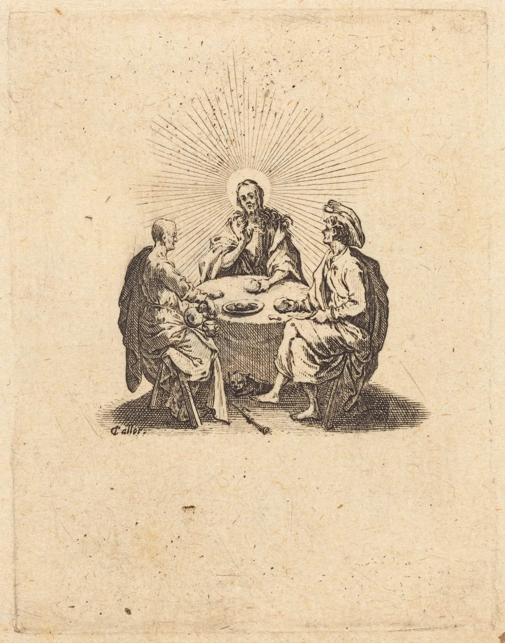The Supper at Emmaus, by Jacques Callot, ink, 1618