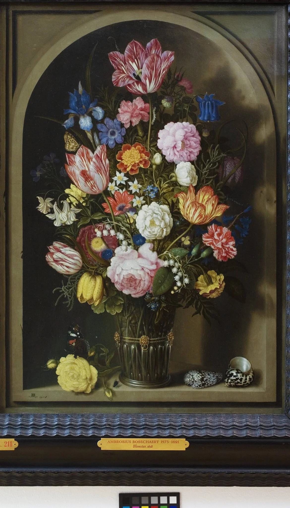 Bouquet of Flowers in a Stone Niche, by Unknown, 1618