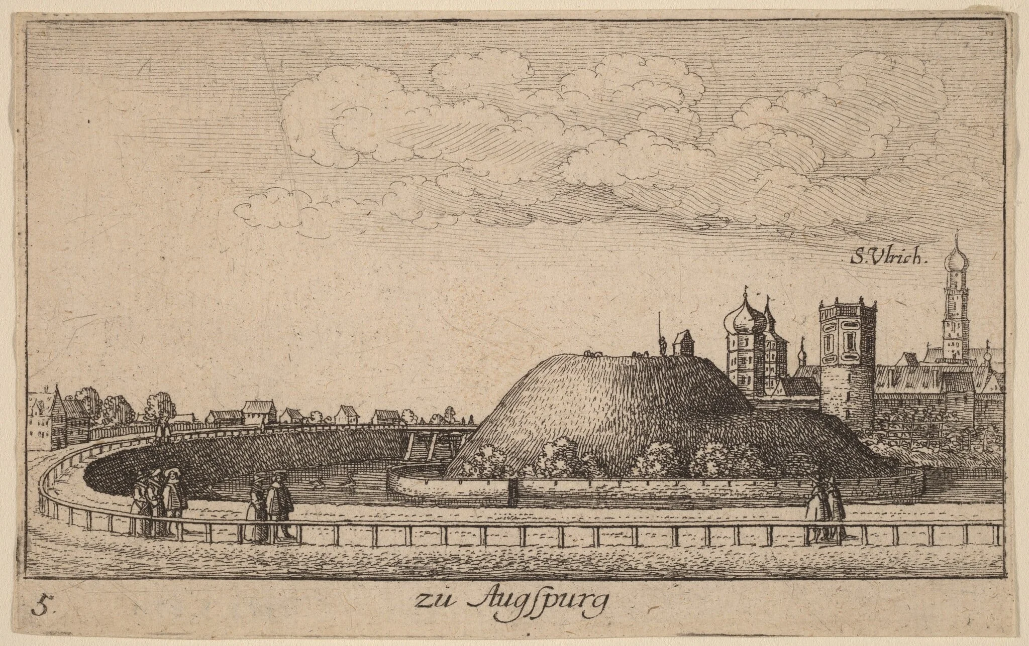 Augsburg, by Wenceslaus Hollar, ink, 1635