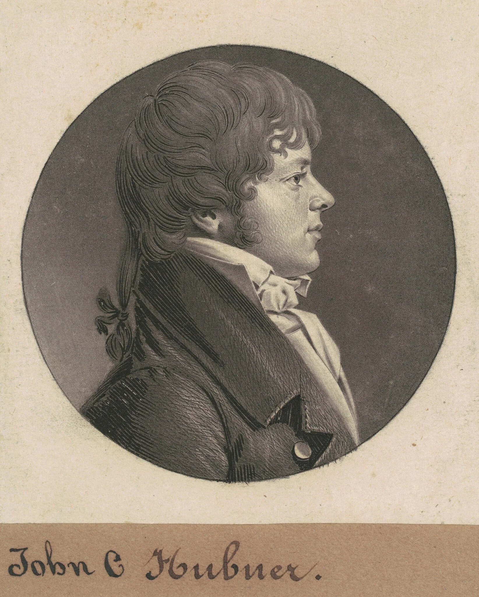 John C. Hubner, by Charles Balthazar Julien Févret de Saint-Mémin, ink, 1808