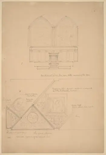 Study of an Altarpiece and Ceiling Panels