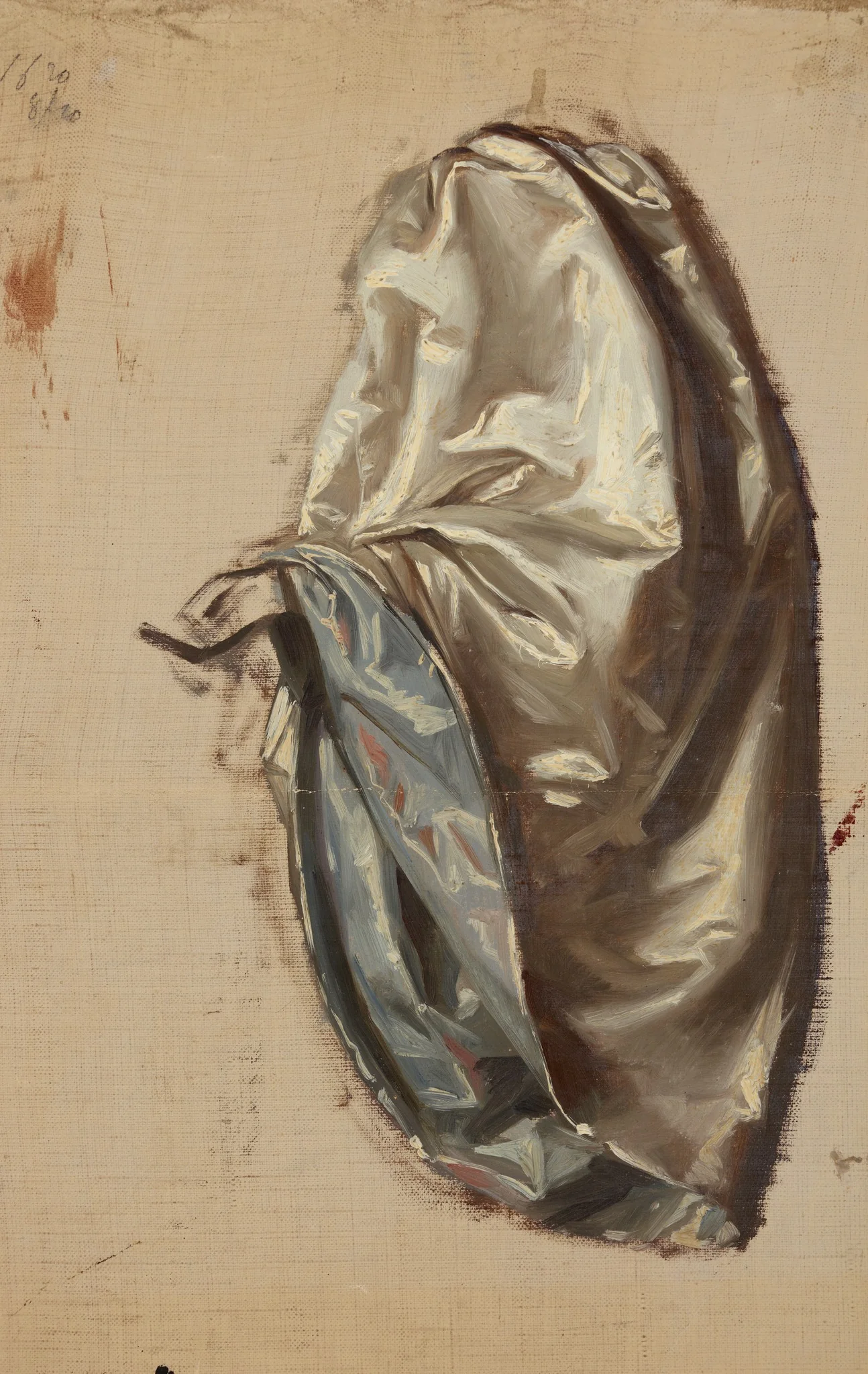 Study of a Lady with a Lute's Robe. Study to the Painting "Upbringing of Sigismund Augustus", by Józef Simmler, oil, 1855