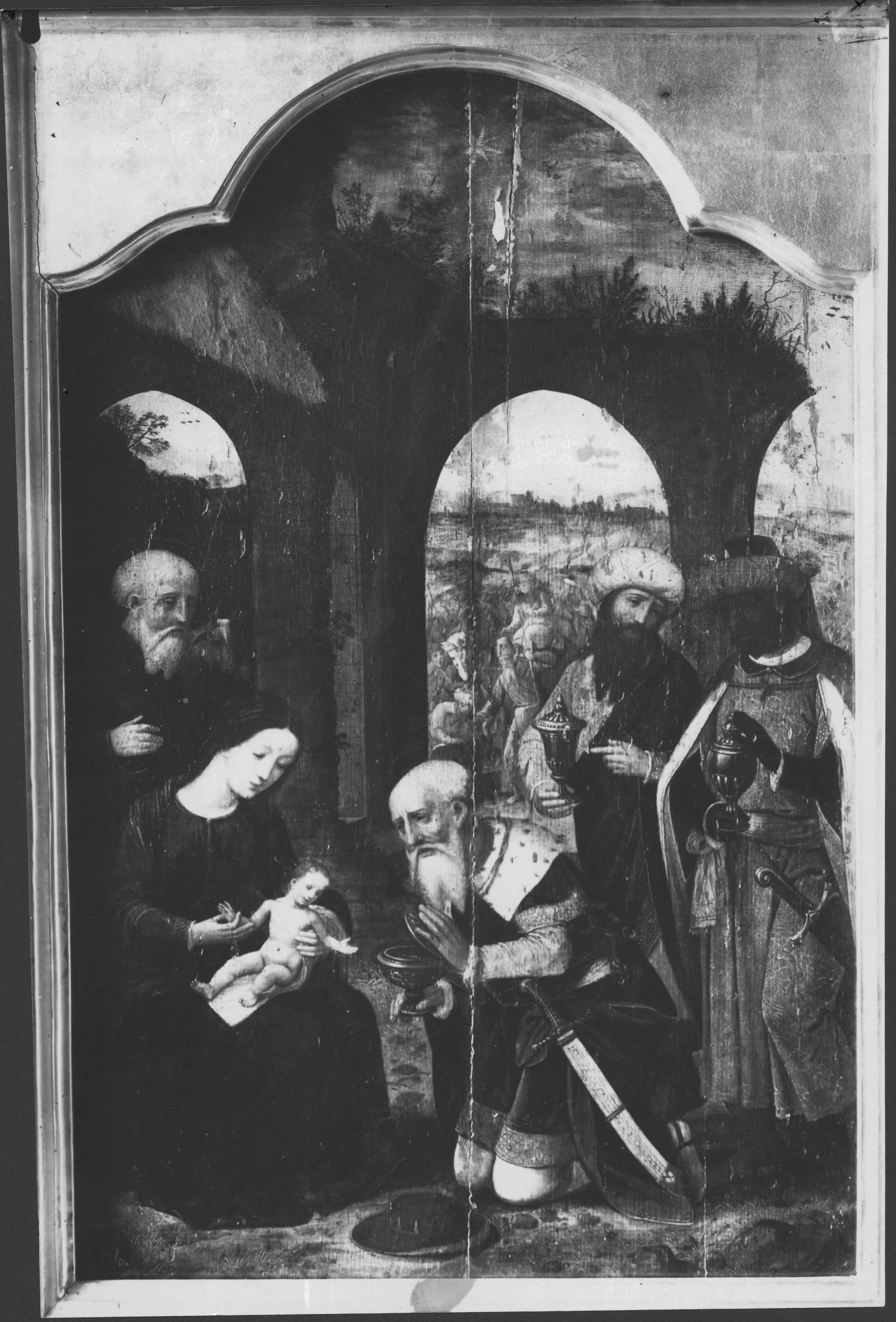 Adoration of the Magi, by Master of the Female Half-Lengths, oil, 1525