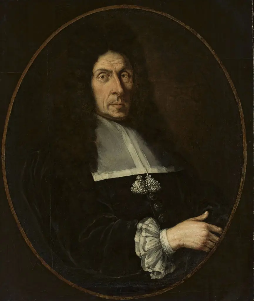 Portrait of a man in a black wig