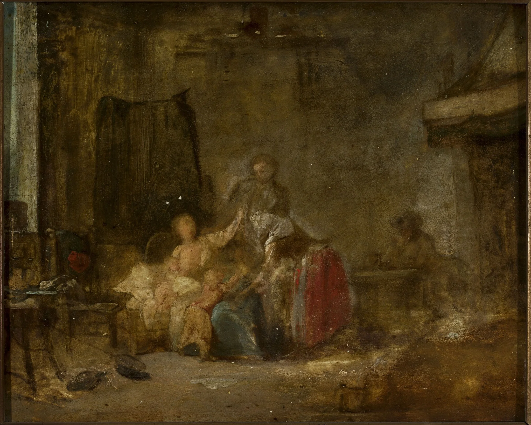 Family scene, by Unknown, oil, 1762