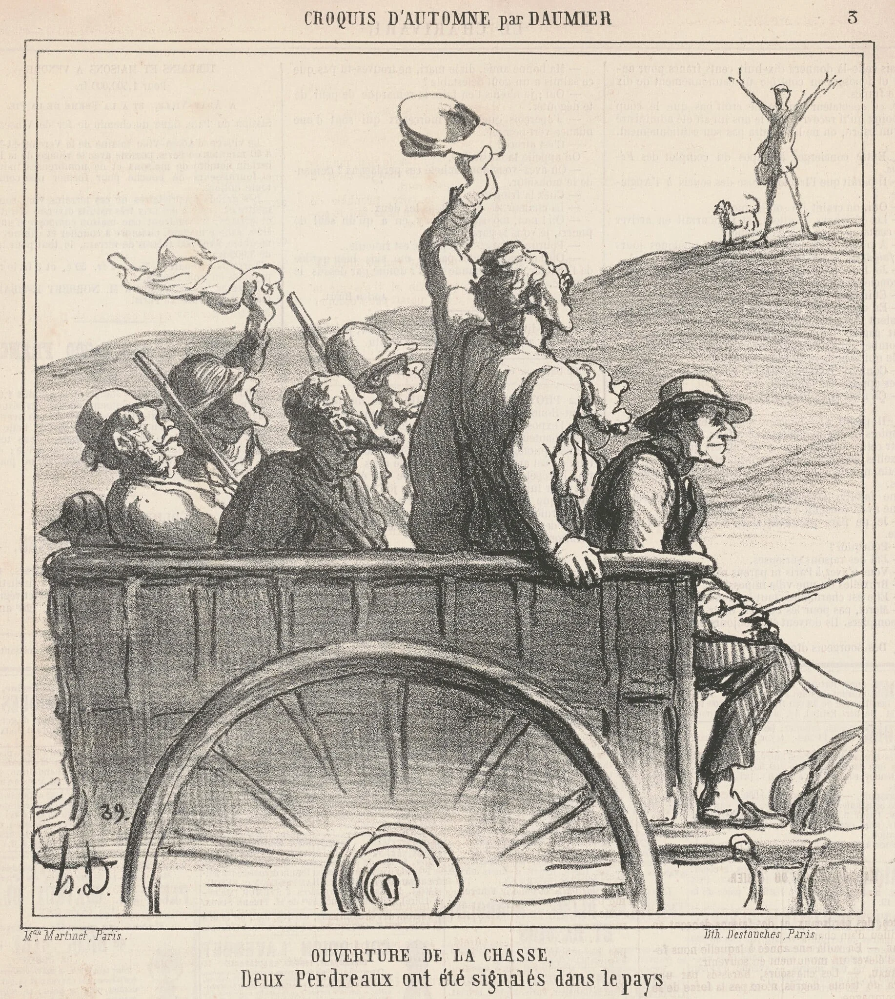 Ouverture de la chasse, by Honoré Daumier, ink, 1865
