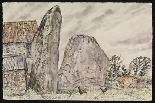 Monoliths in a farmyard, Avebury