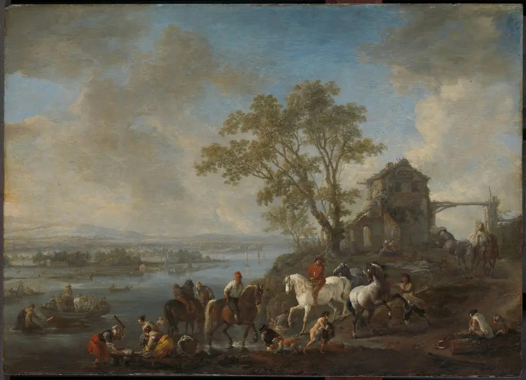 Horsepond on a river