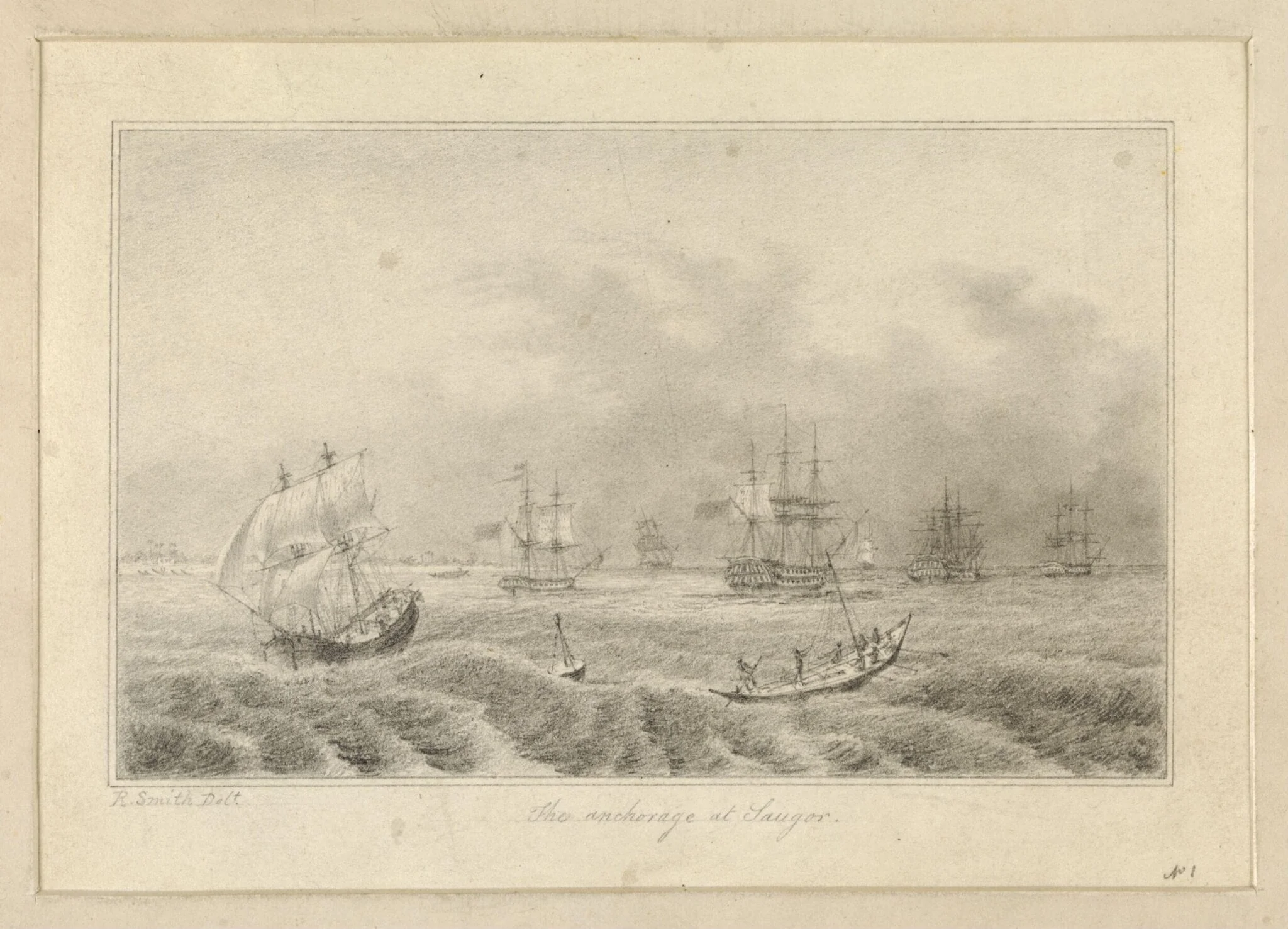 The Anchorage at Saugor, by Robert Captain Smith, 1830