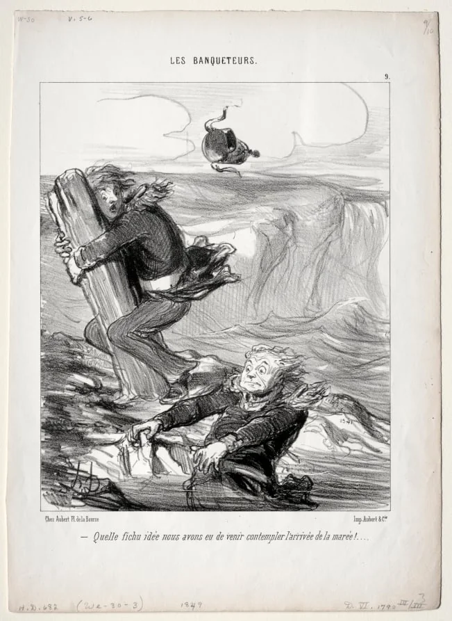 What a stupid idea we had..., by Honoré Daumier, 1849