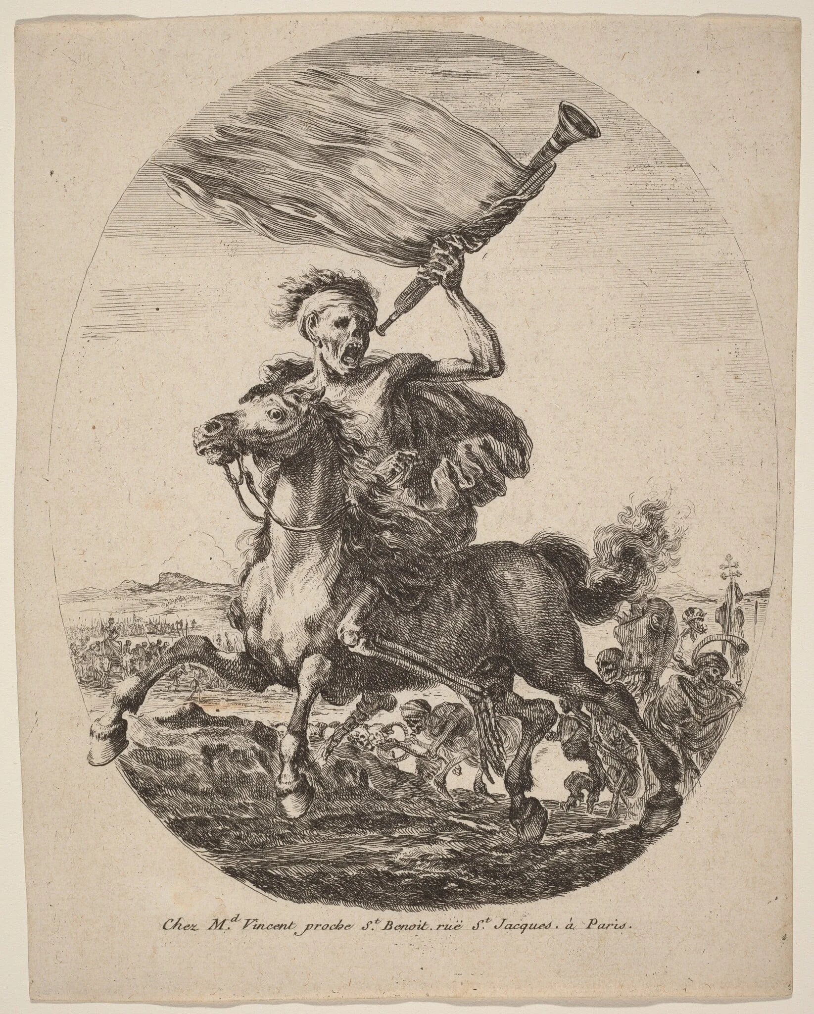 Death on Horseback, by Stefano Della Bella, ink, 1648