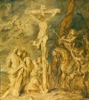 Christ on the Cross with Mary Magdalene and Saints