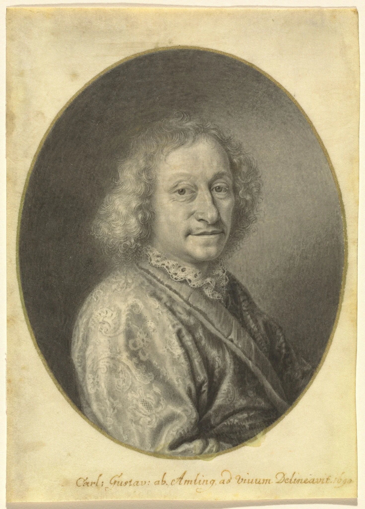 Portrait of a Gentleman, by Carl Gustav Amling, paint, 1690