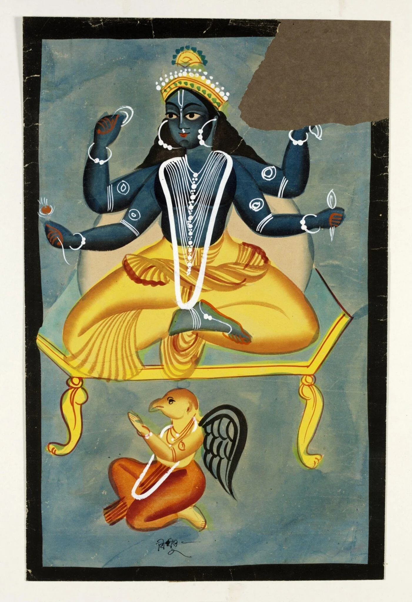 Vishnu and Garuda, by Unknown, paint, 1885