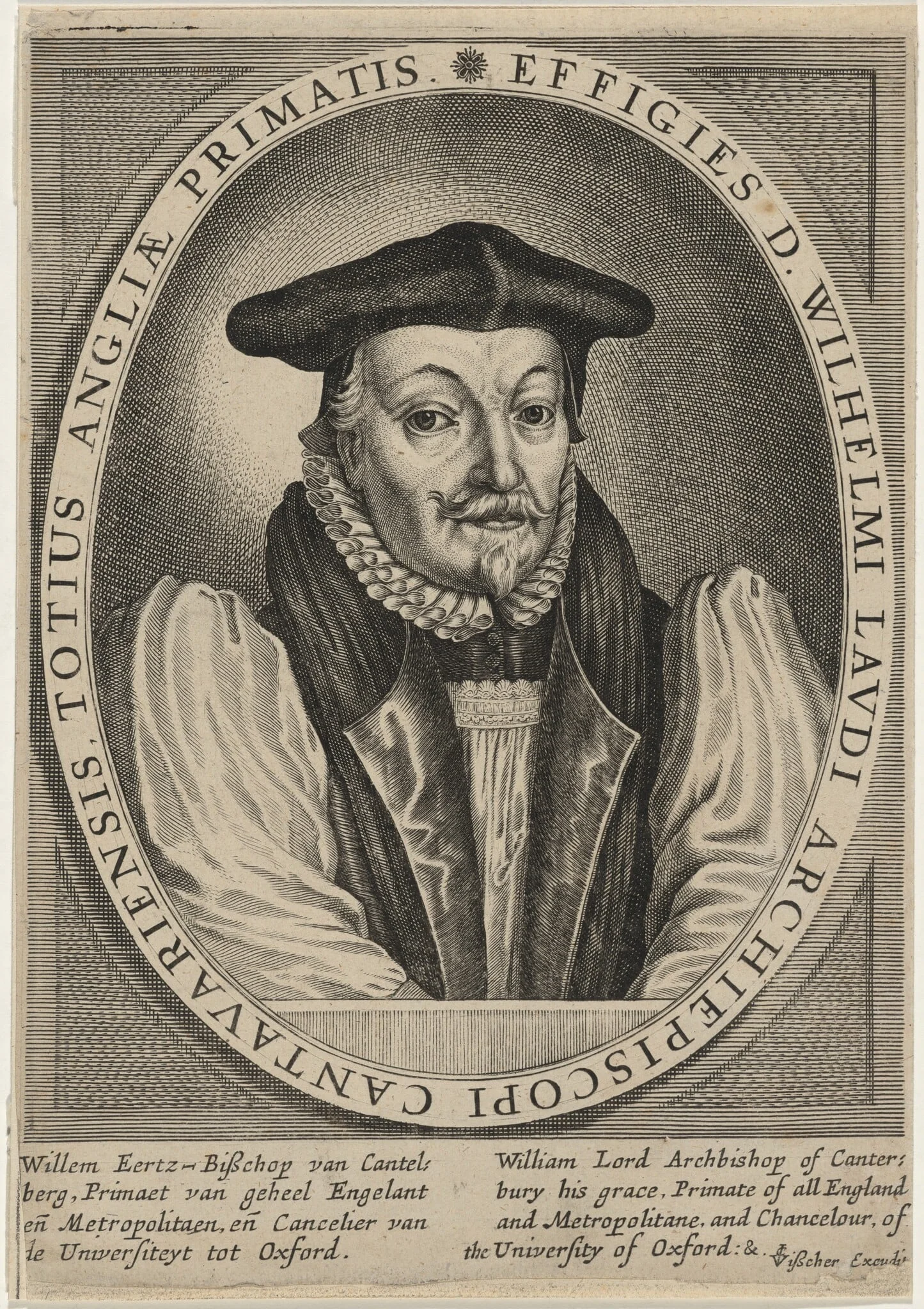 William Laud, Archbishop of Canterbury, by Claes Jansz Visscher, ink, 1619