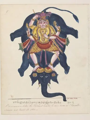 Shiva as the slayer of the elephant demon, Gajasura.