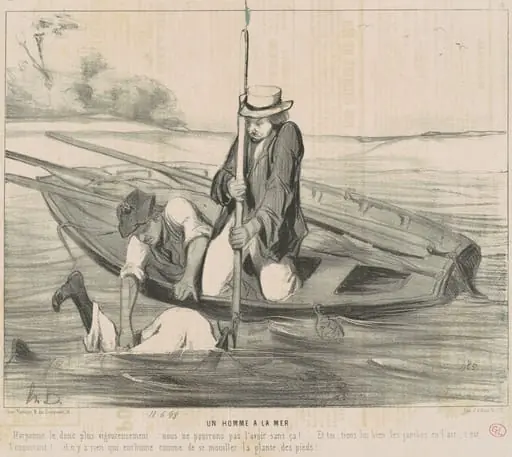 Un homme a la mer
