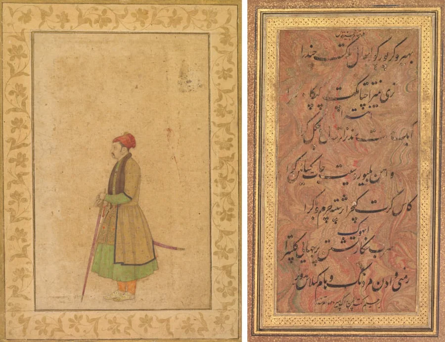 Portrait of Raja Ram Singh of Amber (r. 1667-1688) with a Deccan Sword (recto); Calligraphy (verso), by Unknown, unspecified, 1682