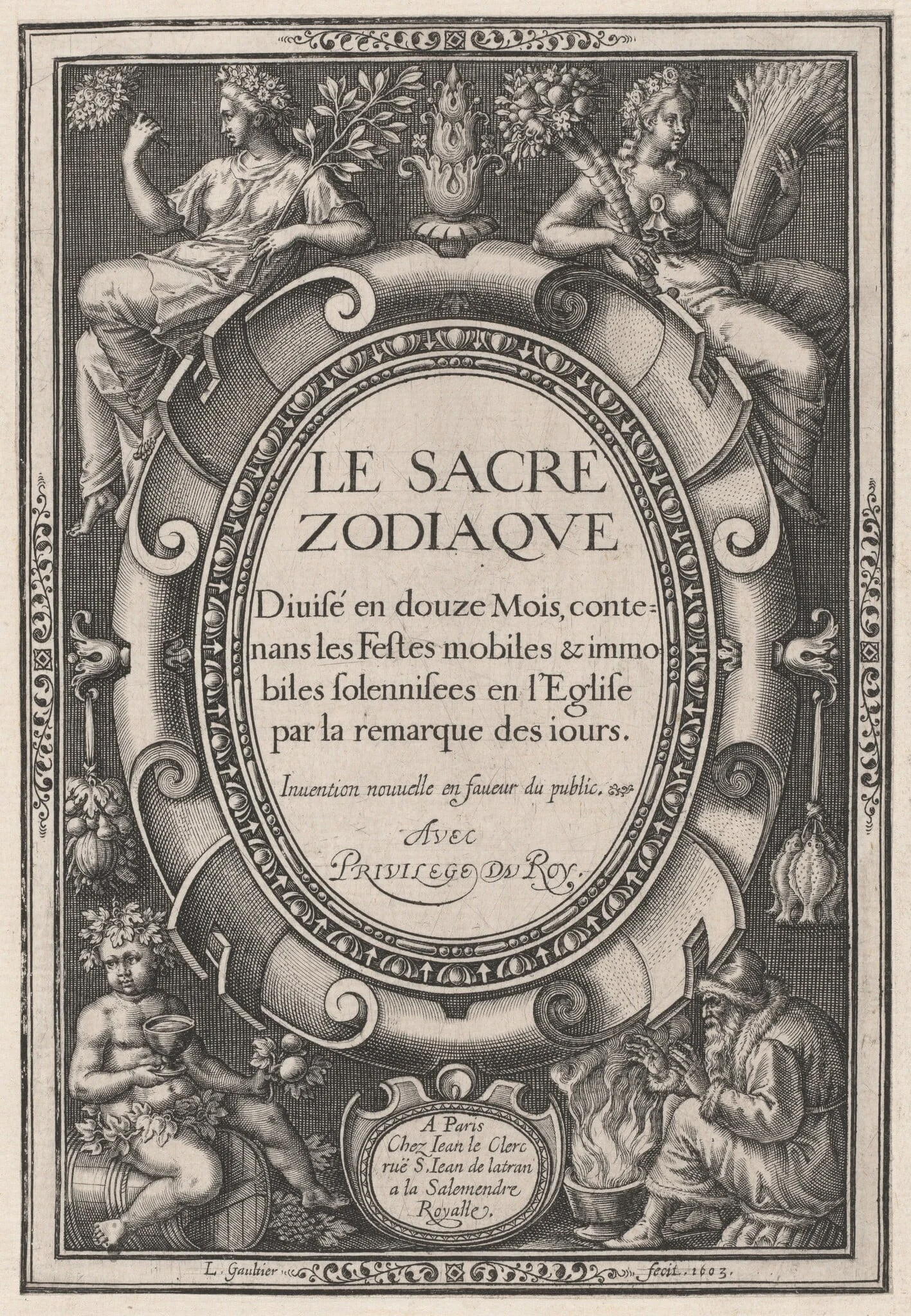 Title Page, by Léonard Gaultier, ink, 1603