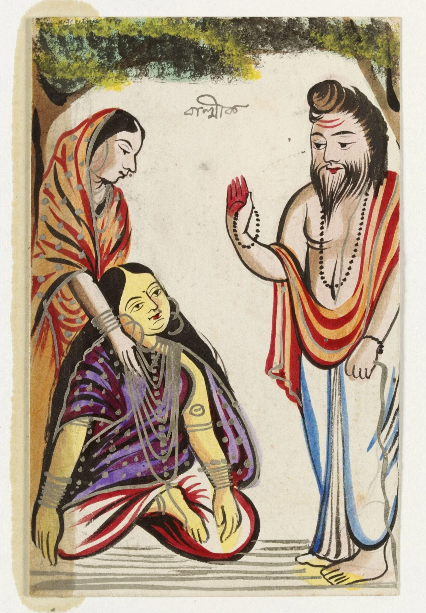 Valmiki and Sita, by Unknown, paint, 1890