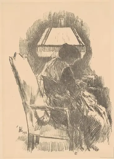 Mrs. Hassam Knitting (large)