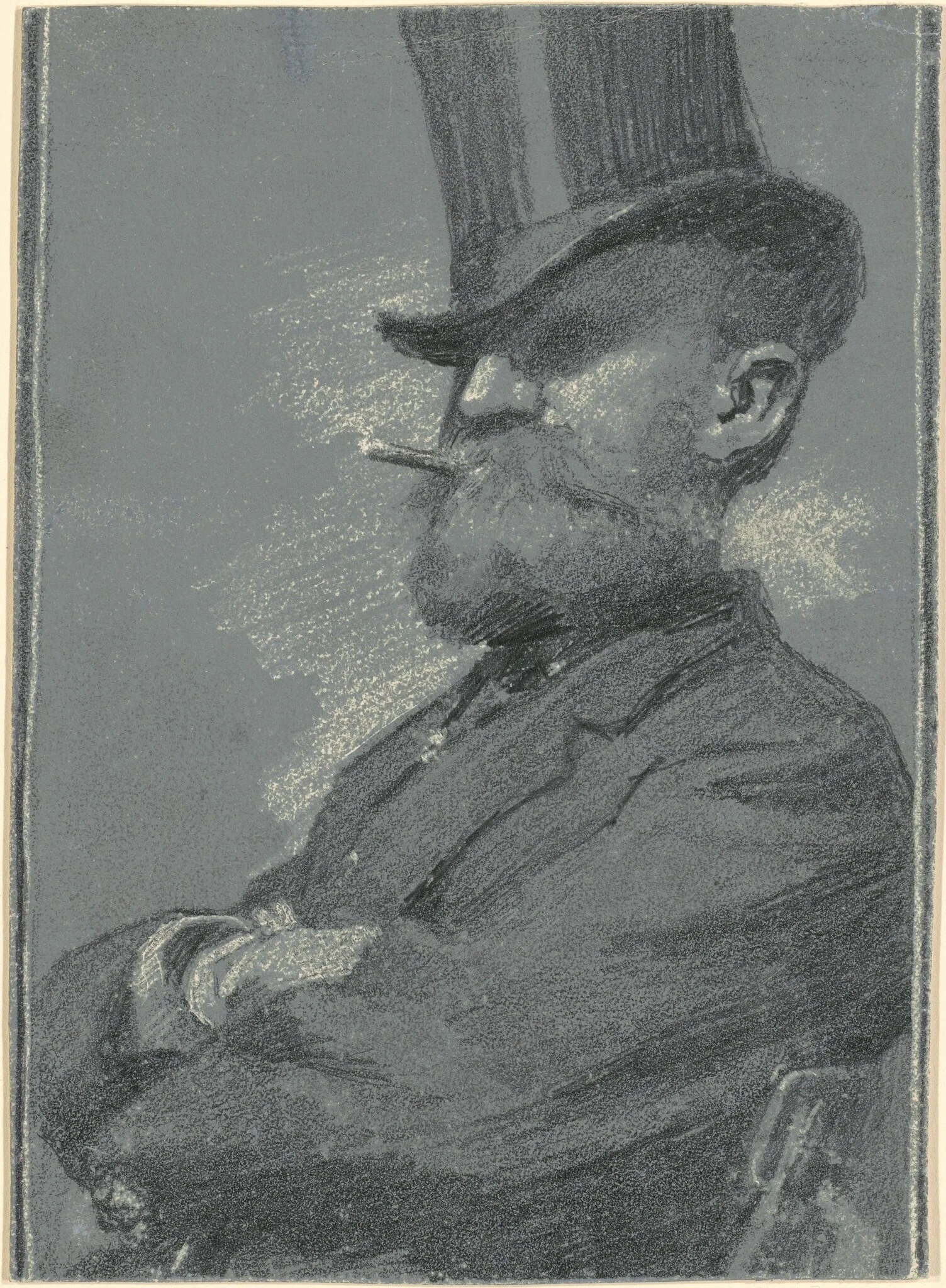 Man in Top Hat, Smoking a Cigar
