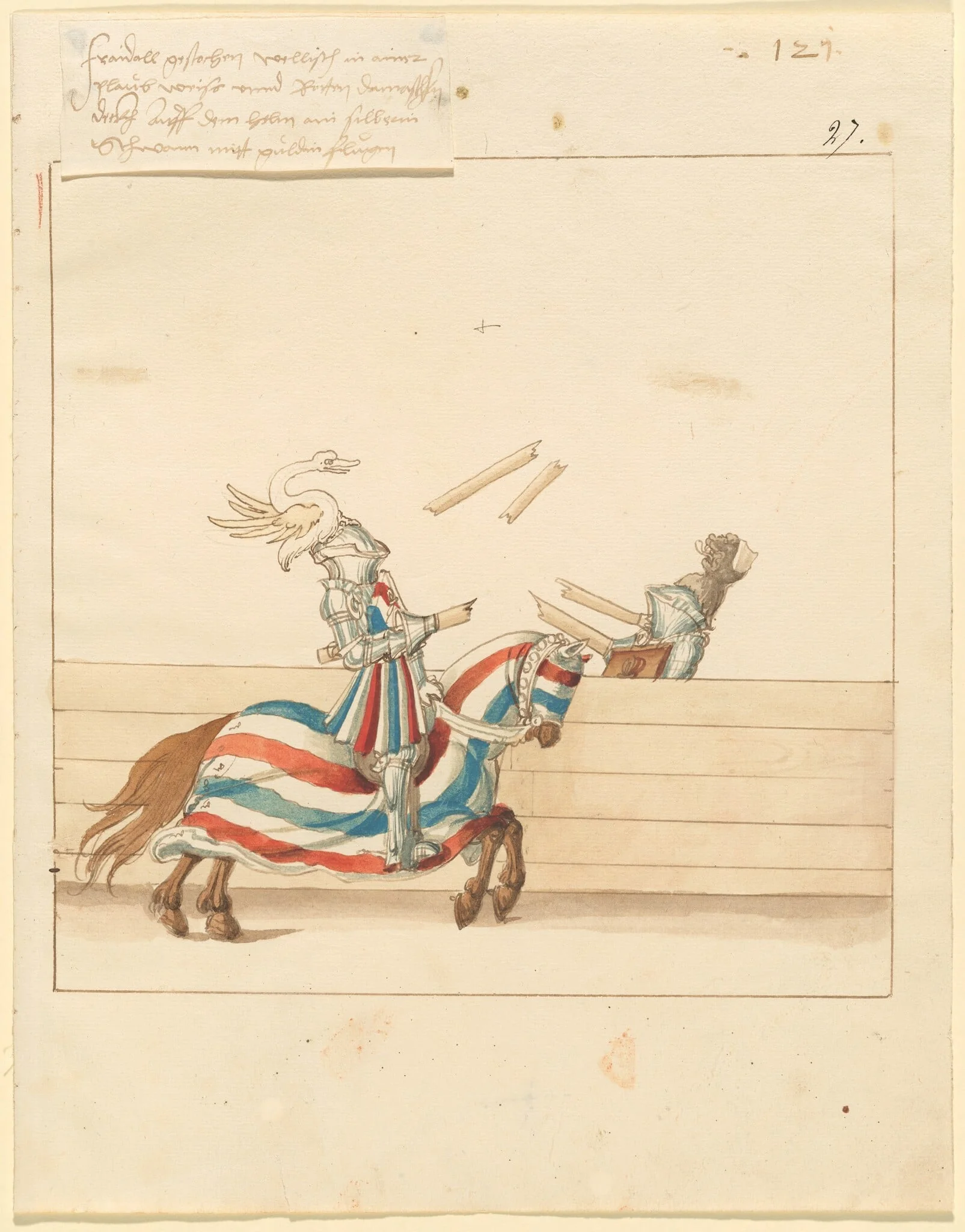 Italian Joust of Peace, by German 16th Century, ink, 1514