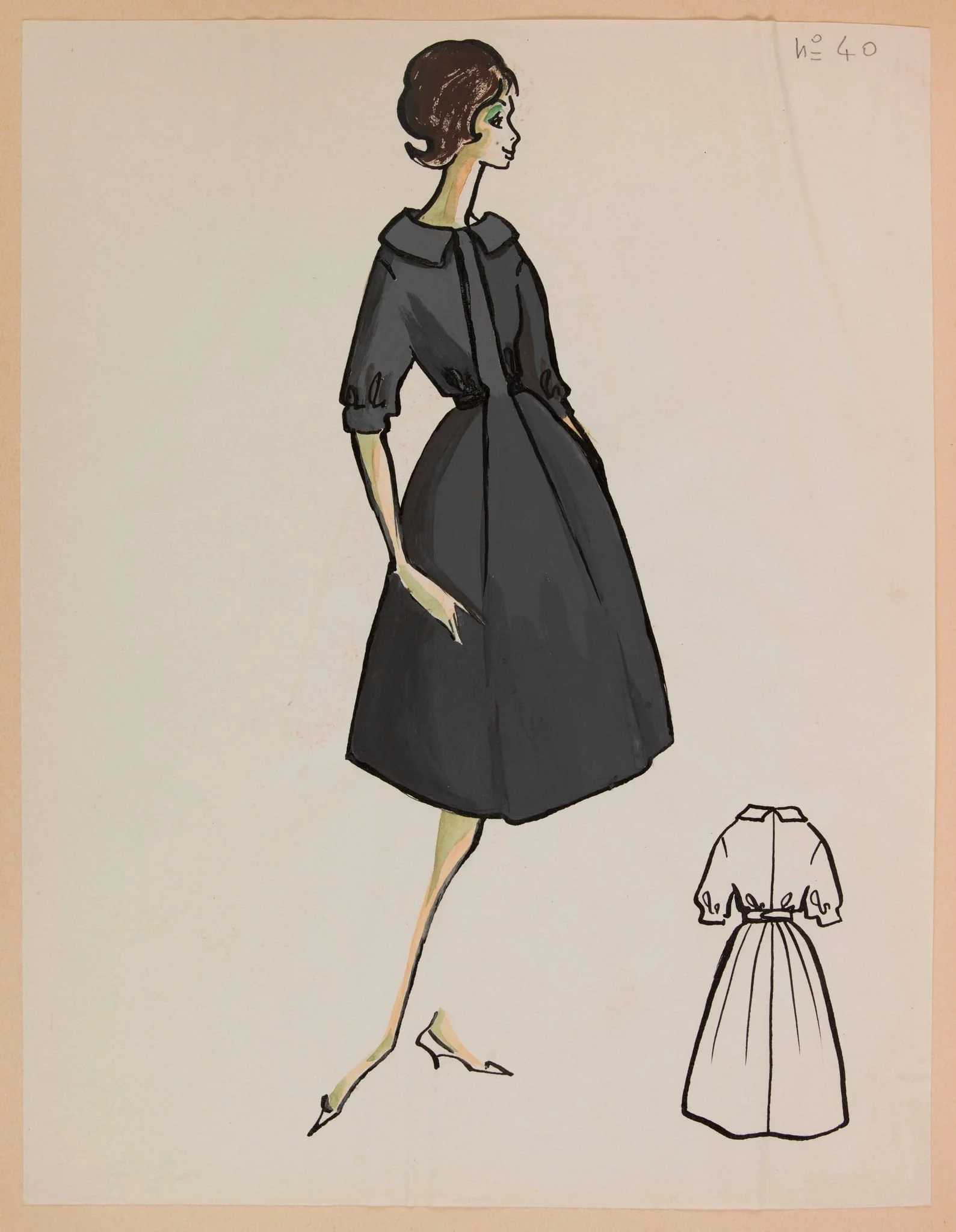 Manteau bleu pétrole, by Marie-Louise Carven, 1959