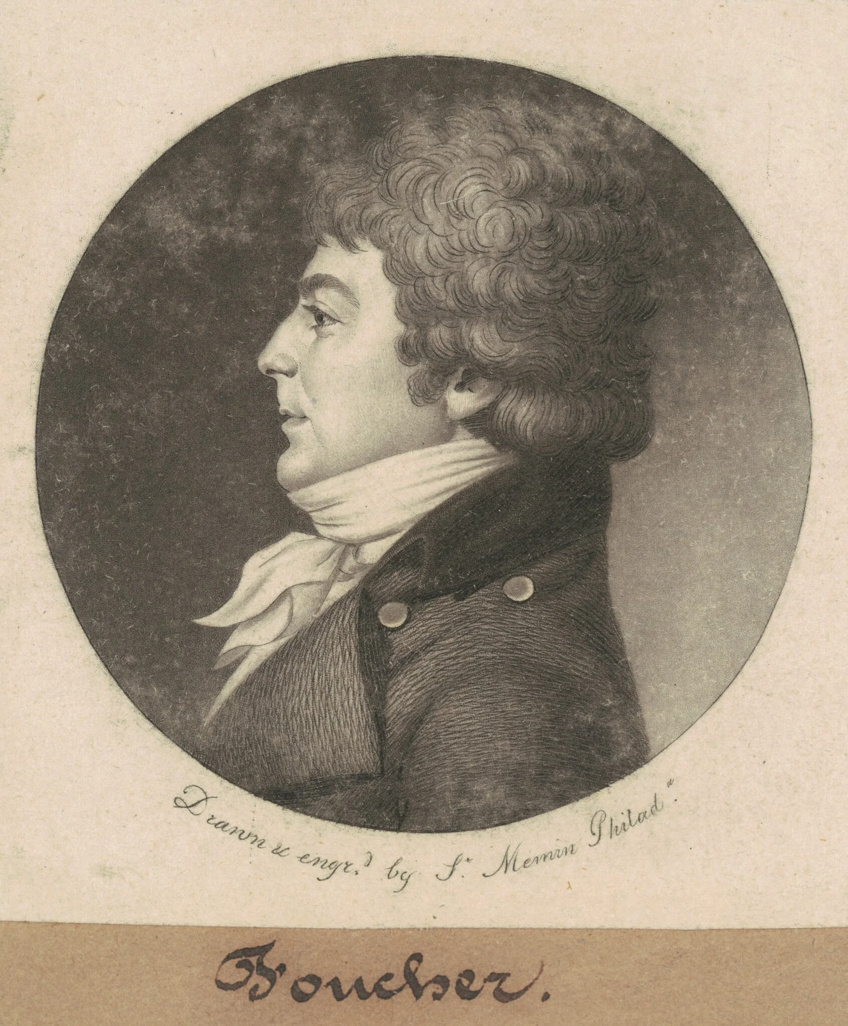 Foucher, by Charles Balthazar Julien Févret de Saint-Mémin, ink, 1800