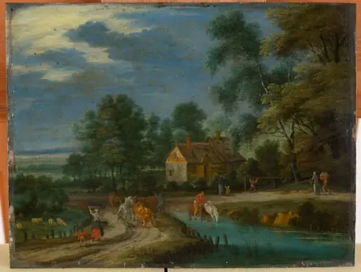 Landschaft mit Herde