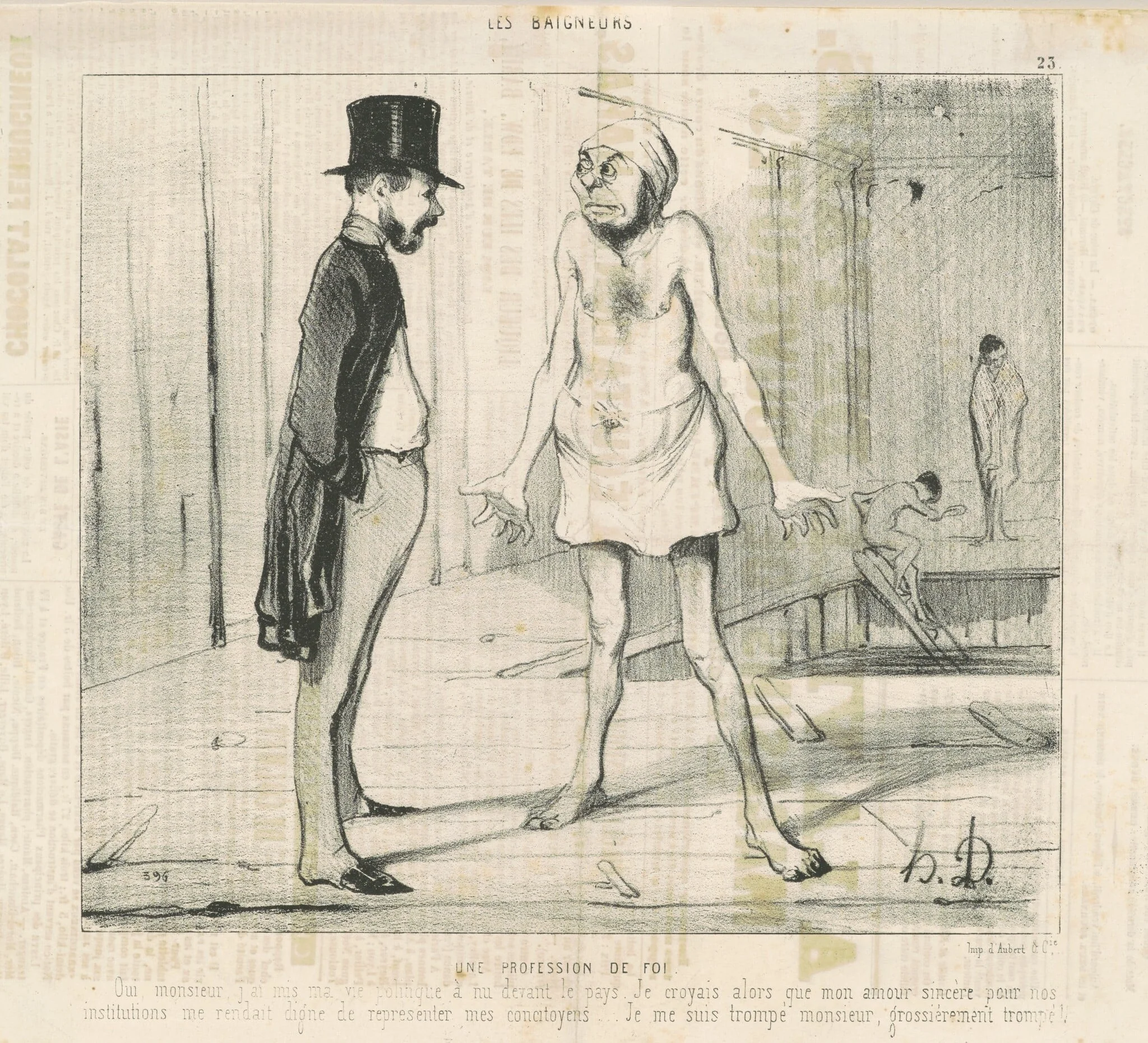 Une profession de foi, by Honoré Daumier, ink, 1842