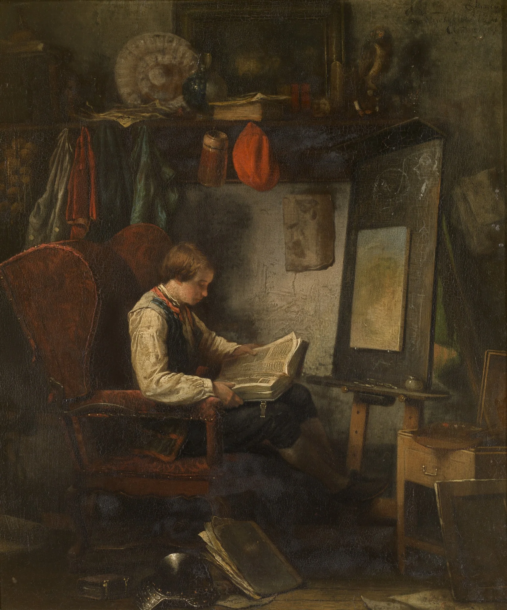 Young Artist in a Studio, by Ferdinand de Braekeleer the Younger, oil, 1851