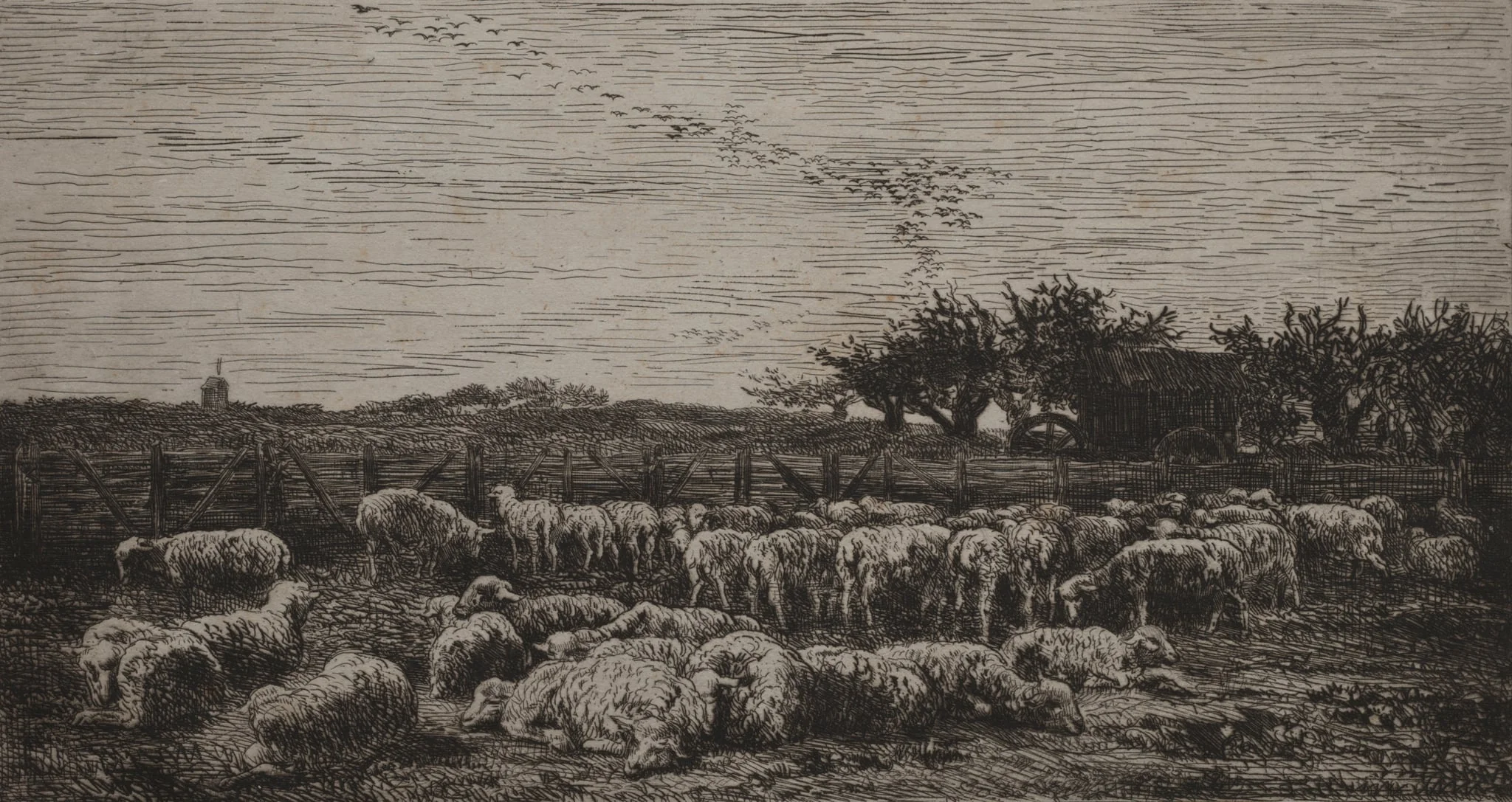 The Large Sheepfold, by Charles François Daubigny, 1860