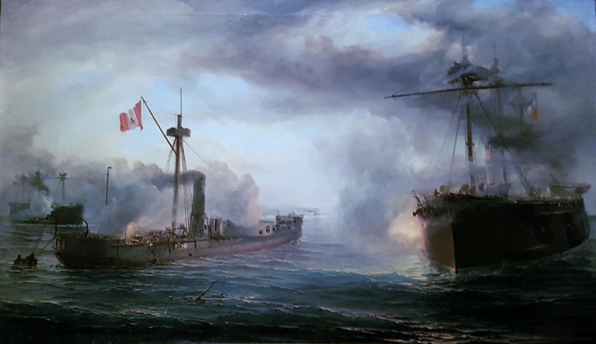 Toma del Huáscar, by Thomas Somerscales, oil, 1892