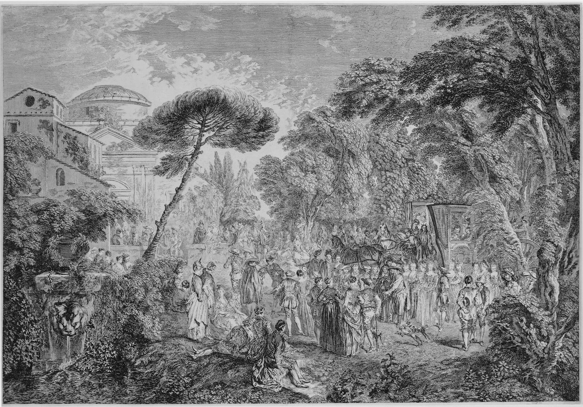 La Mariee de Village (The Village Bride), by Charles-Nicolas Cochin I, ink, 1729