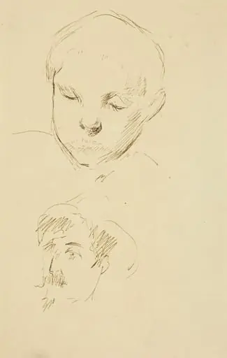 Profile of a Boy and Self-Portrait [recto]