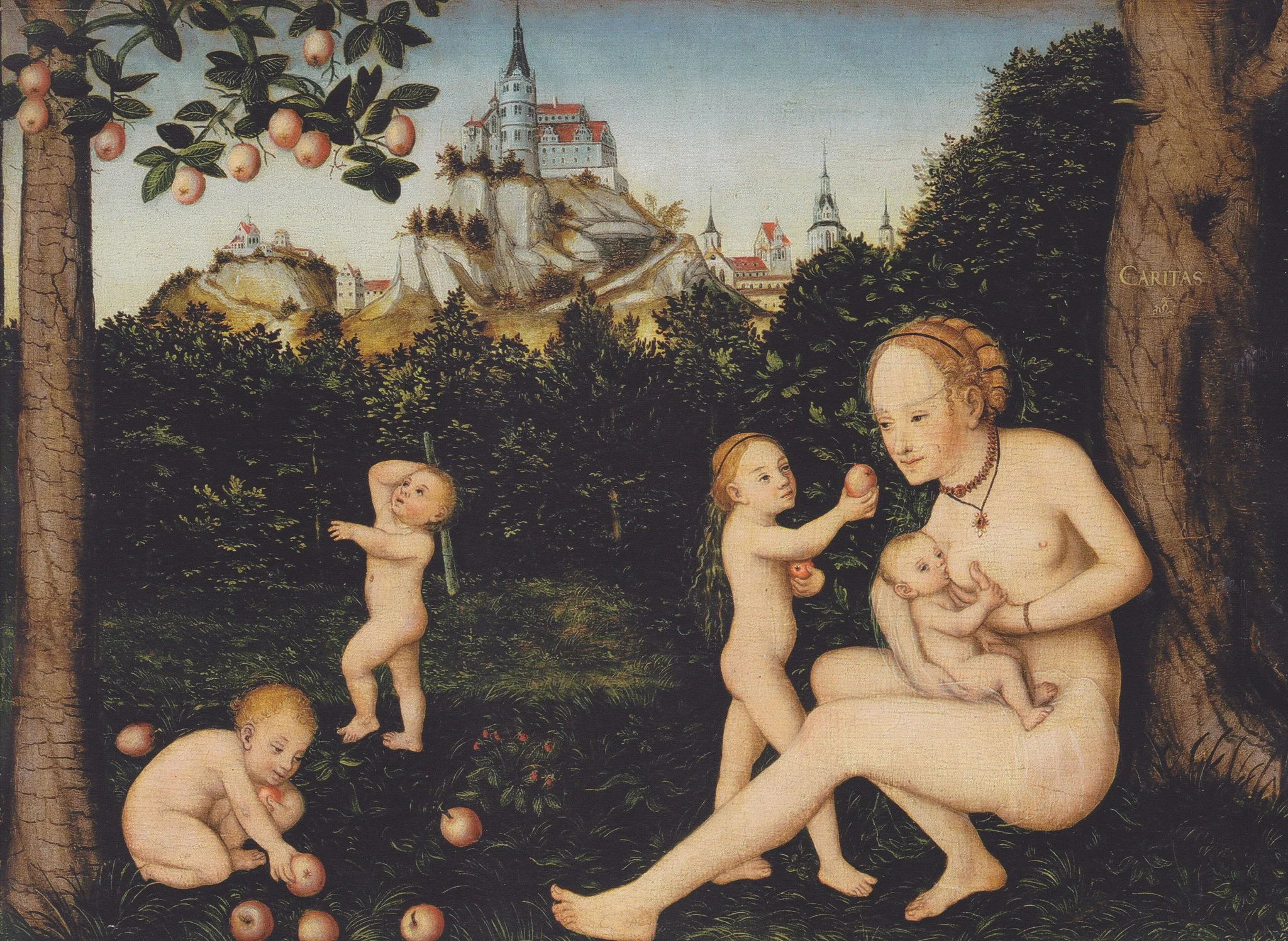 Caritas (Charity), by Lucas Cranach the Younger, oil, 1537