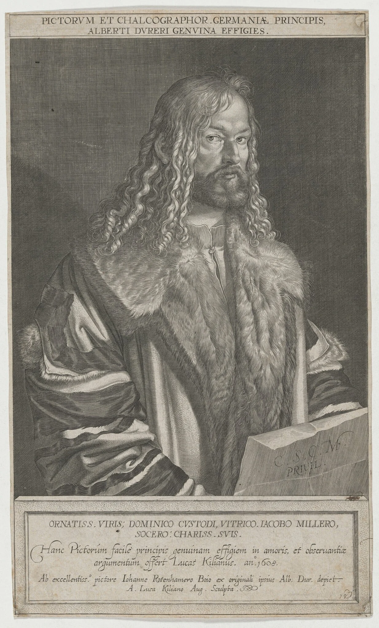 Albrecht Durer, by Lucas Kilian, ink, 1608