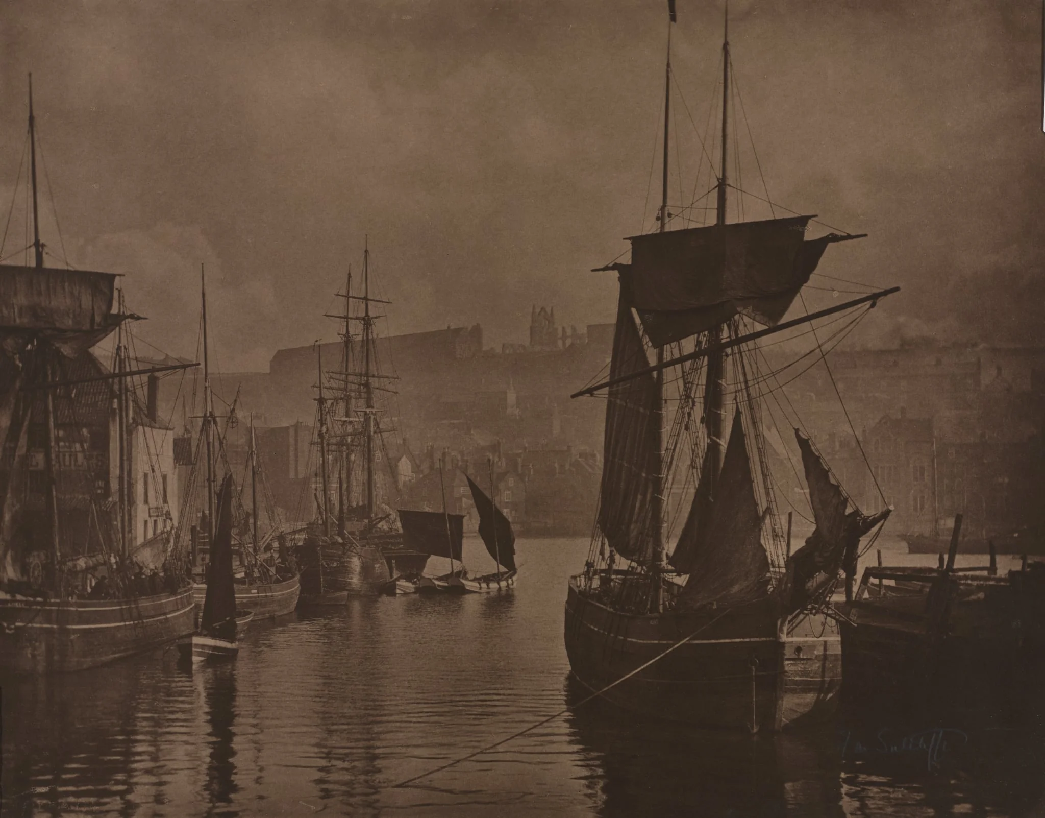 Whitby Harbor, by Frank Meadow Sutcliffe, 1885
