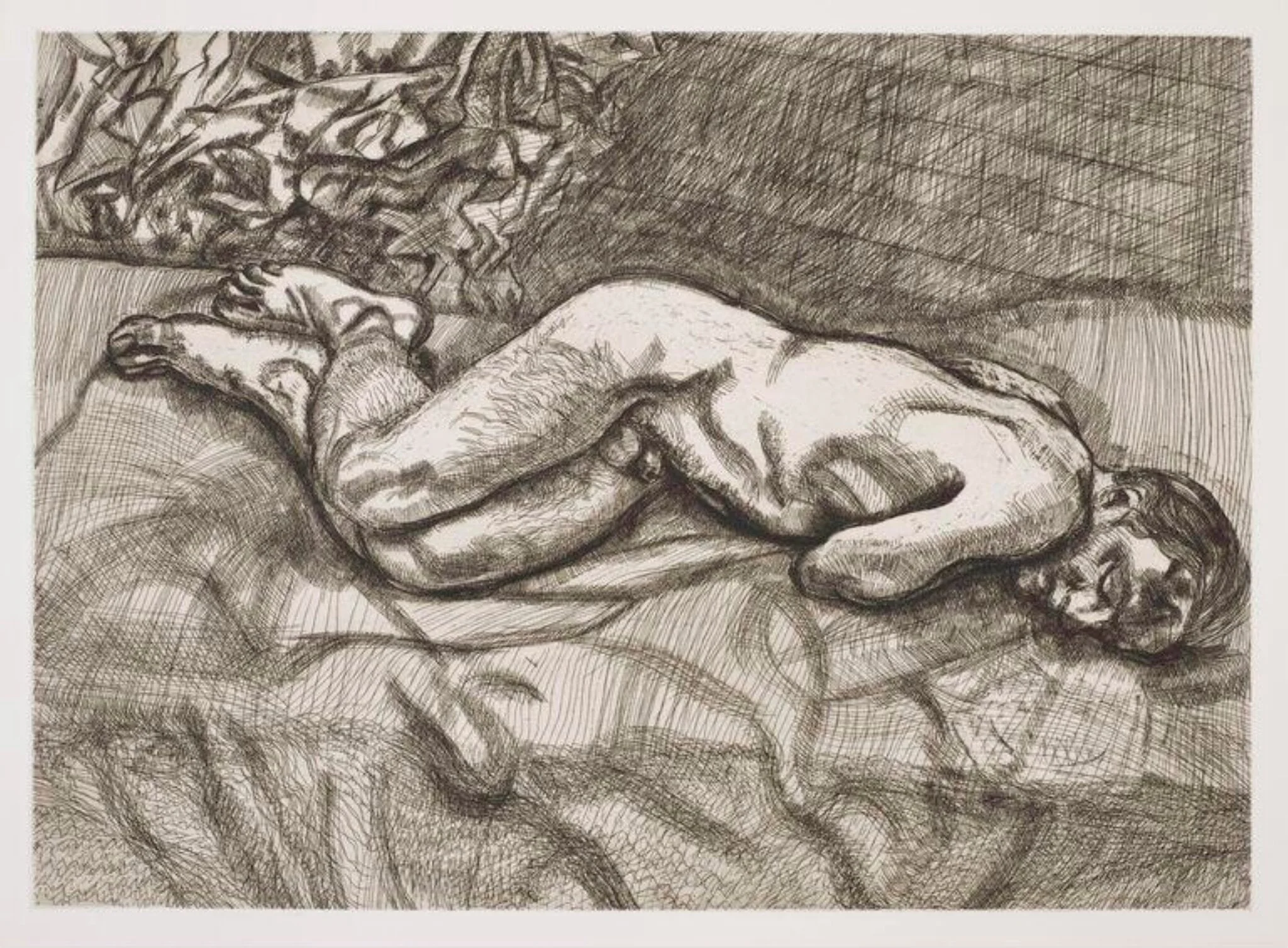 Naked Man on a Bed, by Lucian Freud, 1987