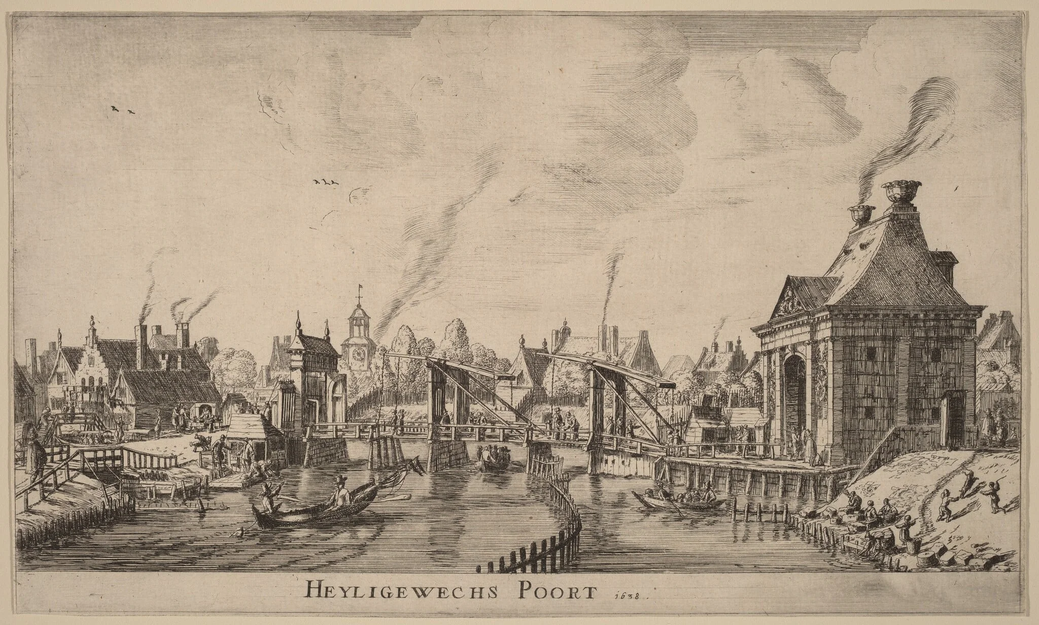 Heyligeweg Gate (Heyligewechs Poort), by Nooms, called Zeeman, Reinier, ink, 1638