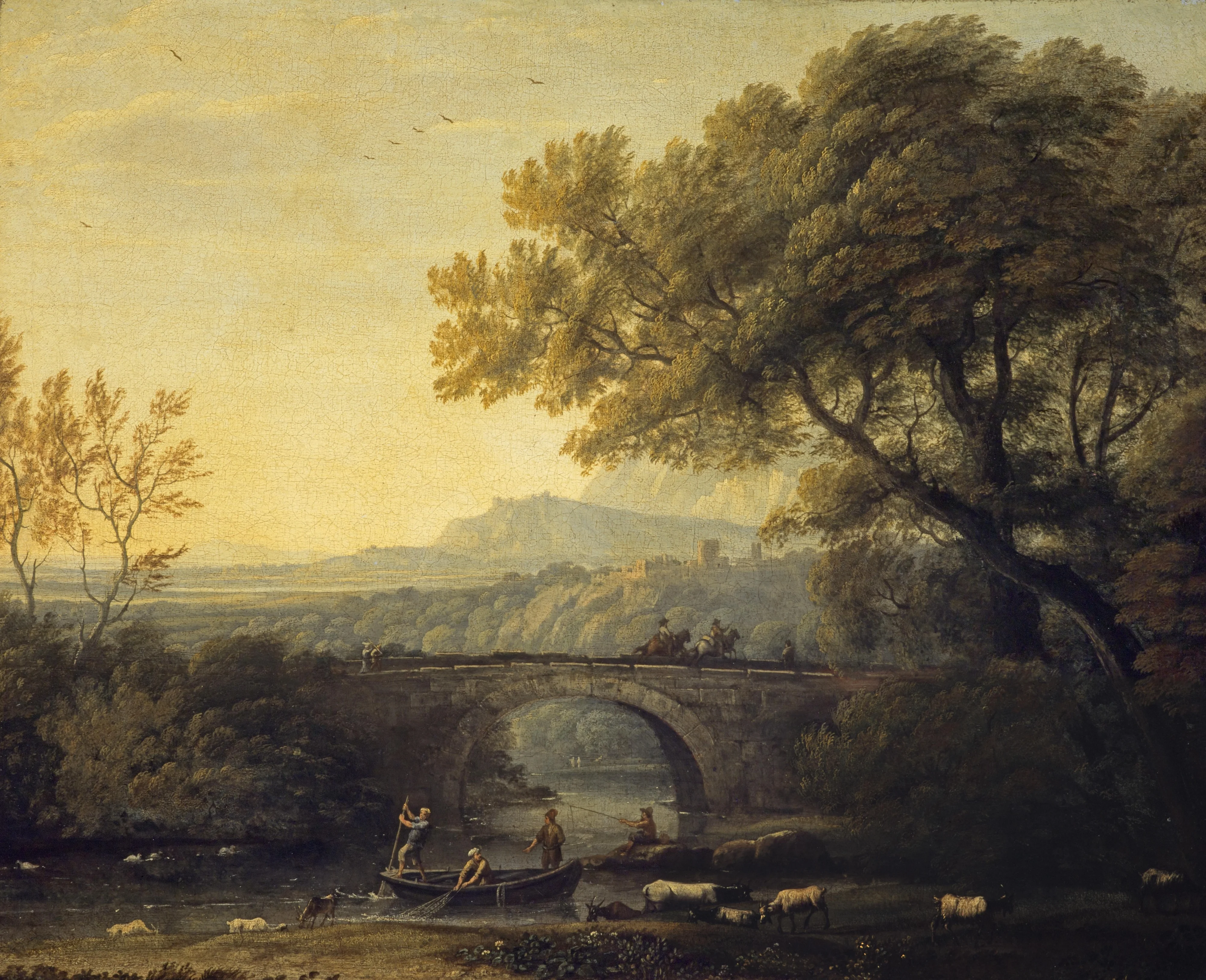 Landscape with a Bridge, by Unknown, oil, 1661