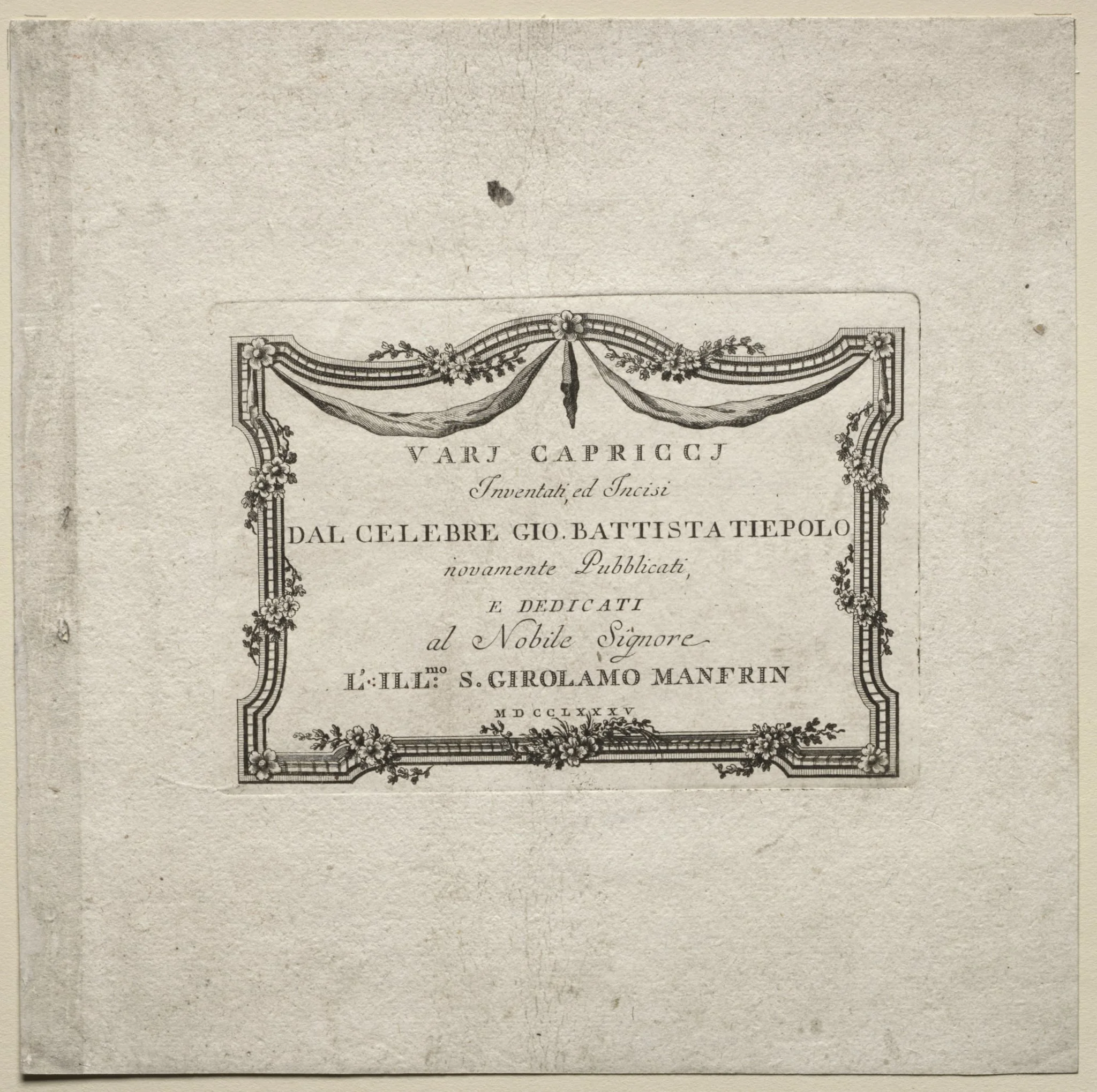 Various Caprices:  Title Page