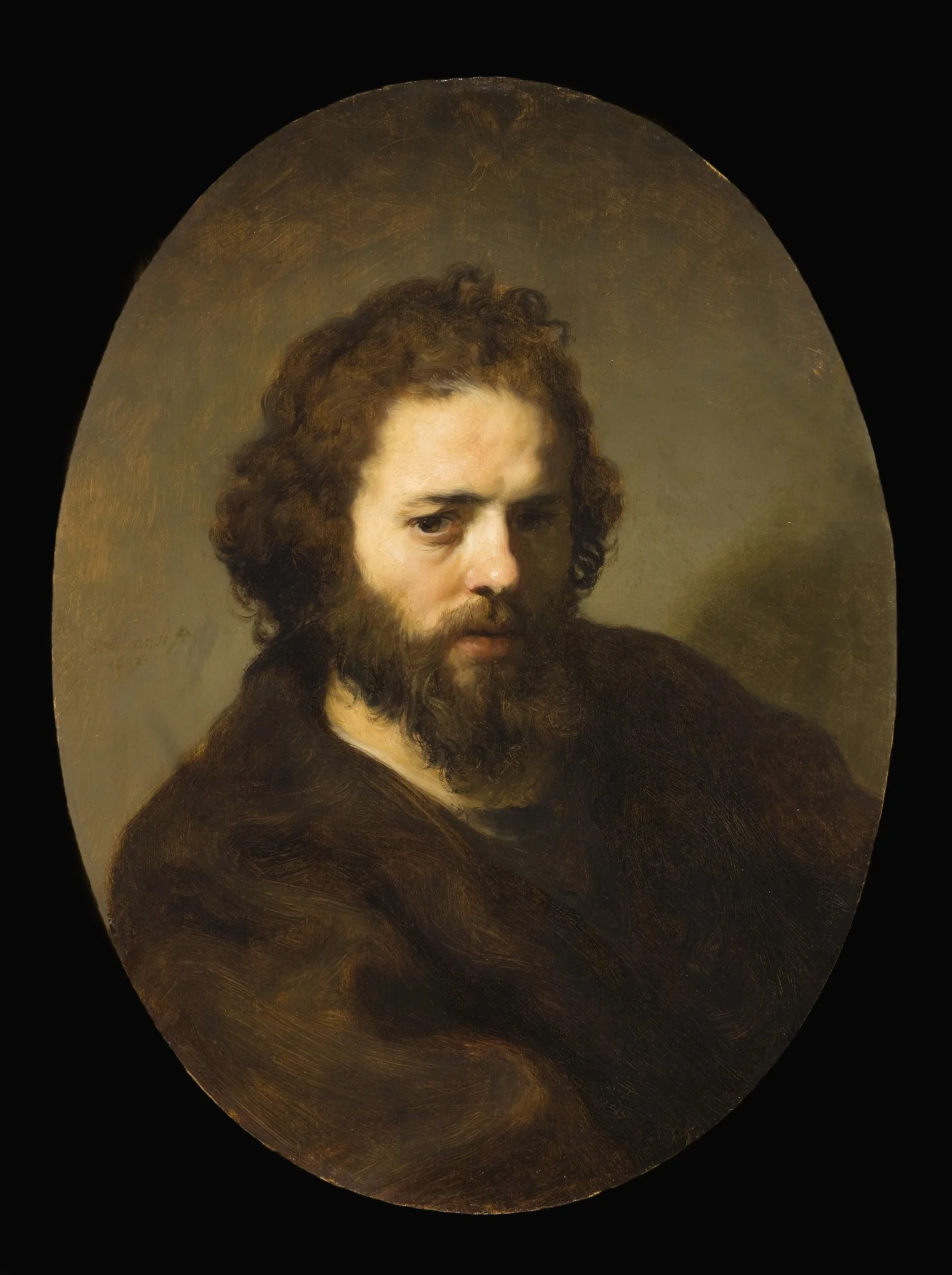 Portrait of a Bearded Man, formerly called John the Baptist, by Govert Flinck, oil, 1632