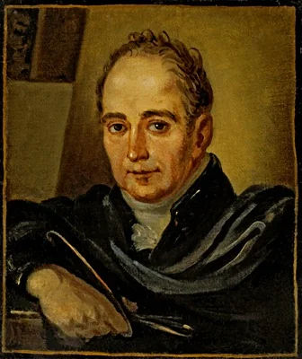 The Portrait of the Painter Vladimir Borovikovsky (study)., by Ivan Bugaevskiy-Blagodarniy, oil, 1824