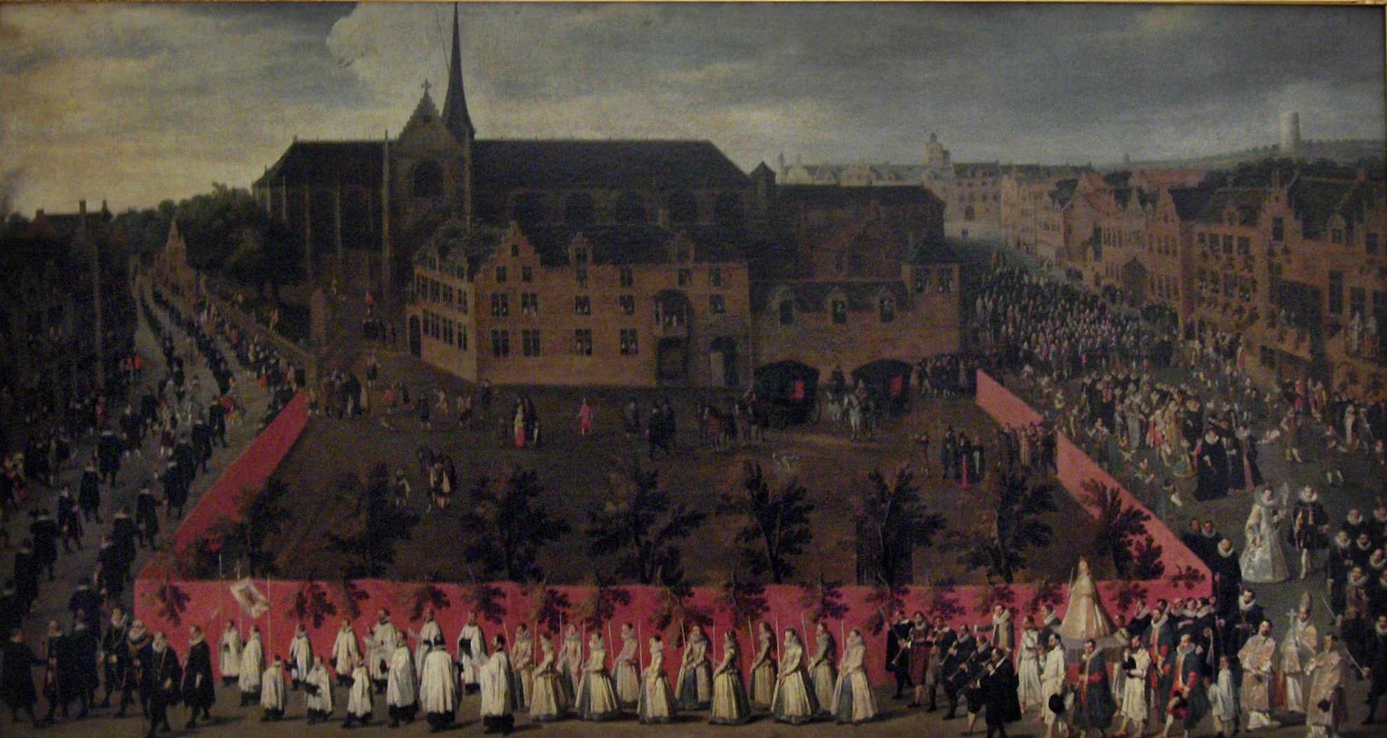 Archdukes Albert and Isabella in the virgins' procession on the Sablon in Brussels, by Antoon Sallaert, oil, 1700